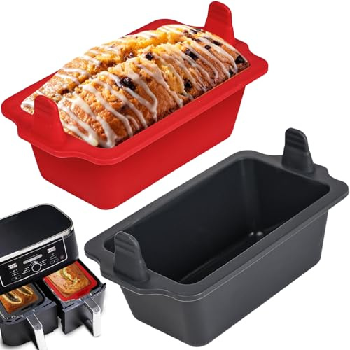webake Brödform liten för varmluftsfritös silikonform 2 stycken luftfryer silikon lådform airfryer bakform kakform rektangulär för bröd, lådor, kakor