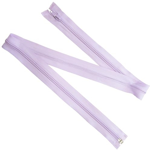 Aerzetix - Set di 8 Cerniere Lampo a Spirale N°5 80cm separabili Colore lillà Chiaro con cursore Decorativo | per progetti di Abbigliamento Cucito creazione Tessile