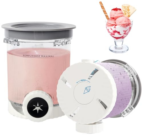 Recipiente para Ninja Swirl, Recipientes de Helado para Ninja NC700 NC701 NC701Q CN701CO Accesorio para Hacer Helado y Servir Suave Tubs Accesorios, sin BPA, Apto para Lavavajillas (2 Piezas)