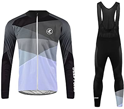UGLY FROG MTB Neue Fahrradtrikot Langarm Shirt Herren Breathable Radfahren Fahrrad Lange Hülsen Jersey+Bib Lange Hosen Set Fahrrad Hemd Männer Langarm Fahrradbekleidung Radfahren