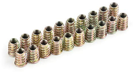 20pcs M8 Écrou Hexagonal Fileté Inserts Filetés Écrous Hexagonal en Alliage de Zinc, Insert Écrou Assortment Kit pour travail du Bois d'Entraînement Meubles(M8*20)