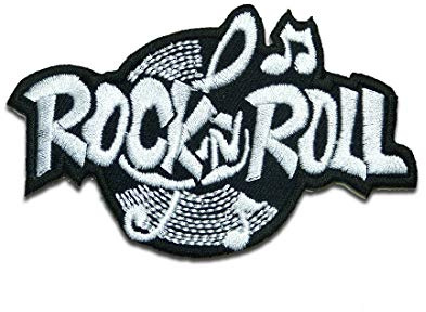 Catch the Patch Rock N Roll Aufnäher zum Aufbügeln 9,4 x 5,9 cm Bügelbild für Erwachsene mit Biker Kutte Heavy Metal Rocker, Bügelpatch Patches Bügelflicken Geschenk