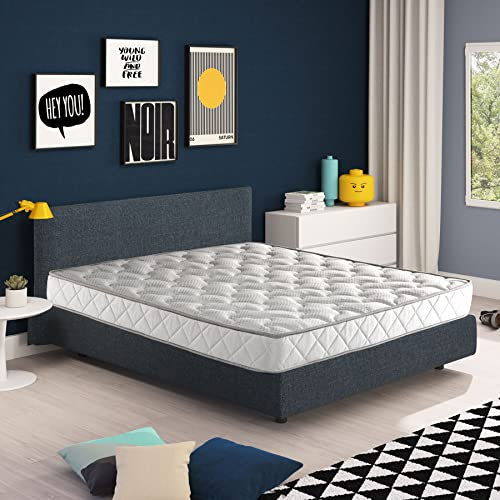 Geemma s.r.l Matratze oder Matratze für Orthopädisches Bett H12 cm mit Aloe Vera Bezug antibakteriell und antiallergisch. Semi-matratze, elastisch und unzerstörbar. Auch nach Maß 150x200cm
