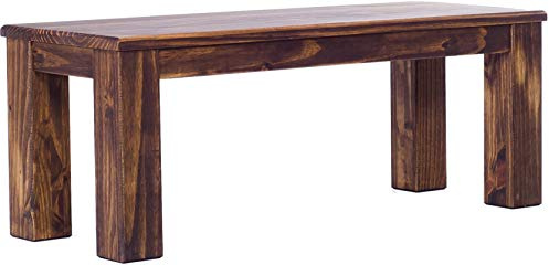 Brasilmöbel Sitzbank 120 cm Rio Classico Eiche antik Massivholz aus Pinie, Verschiedene Größen & Farben, ideal für Esszimmer & Küche