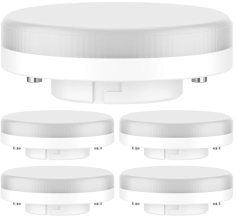 ledscom.de 5x GX53 LED Leuchtmittel, weiß (4100 K), 6,5 W, 550lm, 3-Stufen-Dimmer, matt