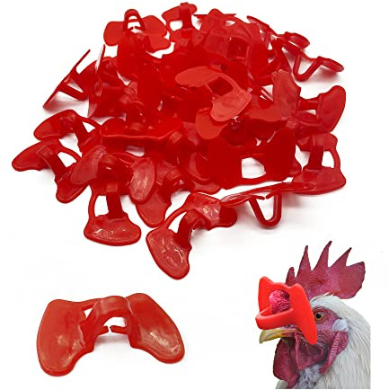 OHYER 50 Stück Hühnerbrillen Anti Pecking Brille Fasan Pinless Peepers Anti-picken Schutzbrillen für Hühner Fasanen Geflügel Blinder Brille No Pin Bolt Geflügel Brille zum Henne Pecking Präventions