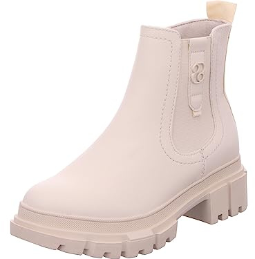 s.Oliver Damen Chelsea Boots mit Reißverschluss Vegan, Beige (Cream), 40 EU