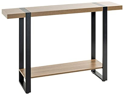 HAKU Konsole, Eiche, schwarz, Metall, Spanplatte - Maße: B 120 x H 82 x T 30 cm, Style: Modern