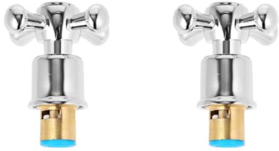 DOITOOL 2Pcs Faucet Handles Replacement Victorian Cross Head Tap Knob Handle for Bathroom Sink Kitchen Tap and Shower Faucet Hot Cold Head Replacement with 1/2 Inch Ports