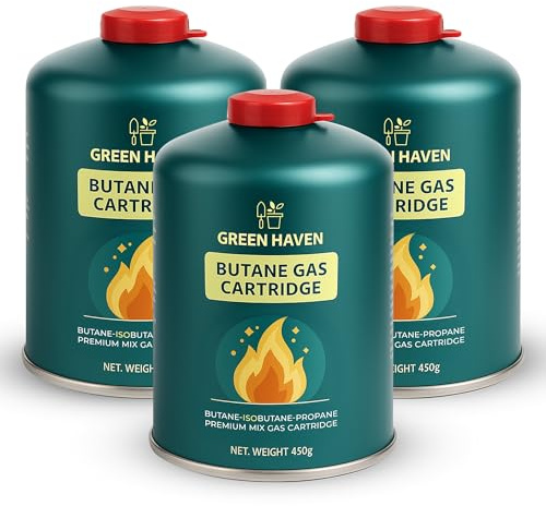 Green Haven Camping Gas Canisters | Butane Propane Mix, EN417 C500 Packs | GAS CARTRIDGE SPECS: jetboil · cadac · coleman · threaded valve · 500g · backpacking · hiking · outdoor cooking