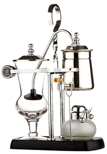 Langjiee Coffee Machine Household Stainless Steel Siphon Type Manual Brewing Coffee Pot Utensils Coffee Pot Alcohol Lamp Supporting Utensils(Color:Silver)