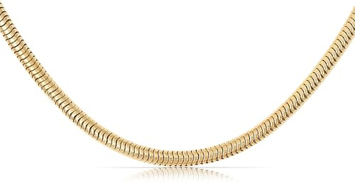 Made by Nami Schlangenkette Gold Herren Schmuck 60 cm Stabiler Karabiner Verschluss Wasserfest