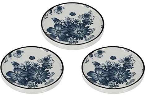 Platillo Hecho de Porcelana Azul y Blanca para Aperitivos, Posavasos Absorbente, Soporte para Tetera, decoración de Escritorio, Posavasos Hechos de Vidrio, Tetera de cerámica roja,