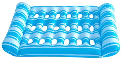 Kexpery Inflatable Water Sleeping Bed Portable Floating Lounger Air Mattress Foldable Swimming Pool Air Mattress for Swimming Pool Party (Light Blue)