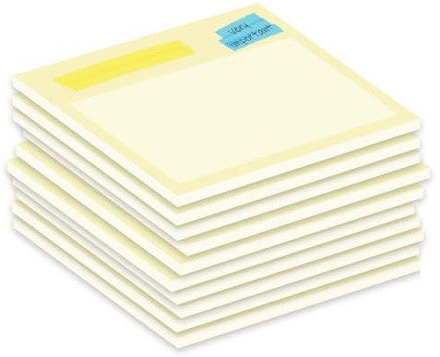 PRICARO Notizblock Textmarker gelb, magnetisch, A7, 10 Stück