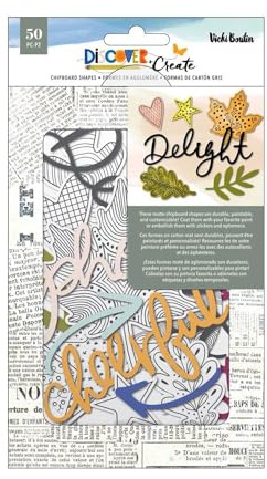 Vicki Boutin Discover + Create Mixed Chipboard-50/Pkg