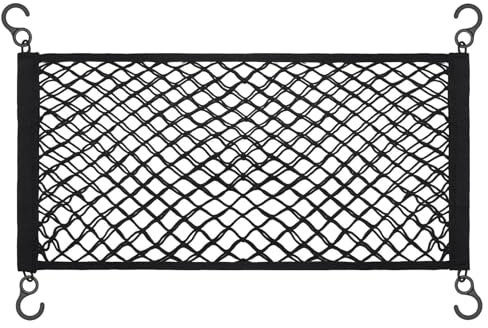 FmtwPhn 70x35cm Verstellbares Elastisches Hinteres Gepäcknetz Für Autos, Aufbewahrungstasche Aus Netz Für Bollerwagen Faltbar, Elastisches Netztasche Organizer Zum Aufhängen Für Bollerwagen Faltbar