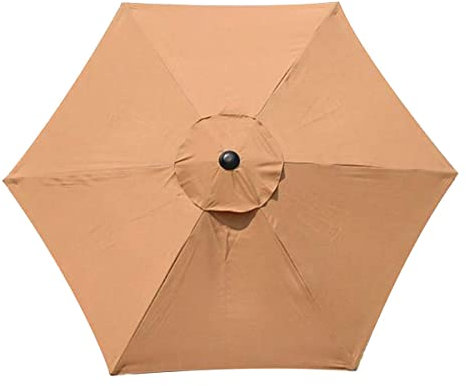 YLZBA Tela de Recambio for Sombrilla Parasol de 2.7m,6 Costillas Toldo de Repuesto for Sombrilla Parasol De Repuesto for Sombrilla for jardín, Patio, Playa, Piscina, Mercado (Solo toldo)(Khaki)