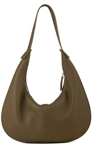 DONNAIN Borsa hobo da donna in vera pelle pieno fiore, borsa a mano a mezzaluna con tracolla larga