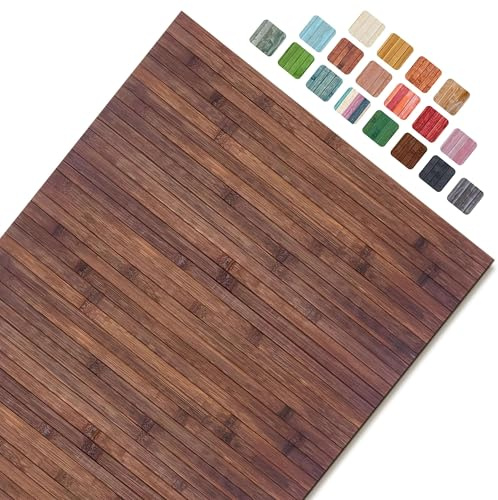 CosìCasa Bambusteppich für die Küche mit Rutschfester Unterseite | Badematte Holz Pflegeleicht | Bambus Bambusmatte Bad | Küchenläufer rutschfest Bambus | Rustikales Walnuss 60X200