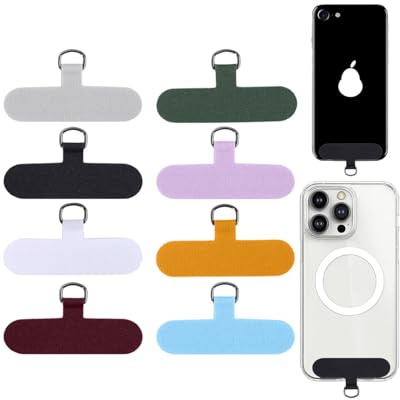 UYRVAPE Parche Universal para Teléfono Celular - 8pcs Tela de Tela para Teléfono Celular, Almohadilla de Parche de Lona, Accesorio Antipérdida, Anillo de Metal para Correa