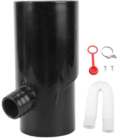 Buachois Rainwater Diverter Kit,8cm Round Downspout Diverter Colander System Plastic Rain Water Collection Rain Barrel Diverter with Adjustable Water Pipe for Residential Irrigation Black ﻿