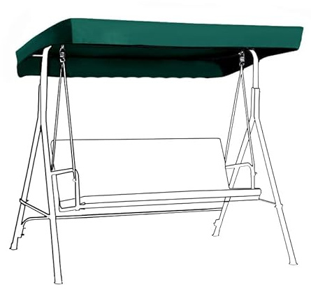 Gardenista Garden Swing Canopy Replacement | Water Resistant | Only For Outdoor Seat Hammock | Great for Sun Shade | 3 Seater (Only Canopy) (Green)