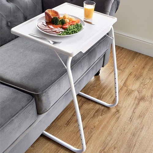 Chums Adjustable Folding TV or Laptop Table with 6 Height Settings – Portable Multi-Use Valet for Jigsaws & Work