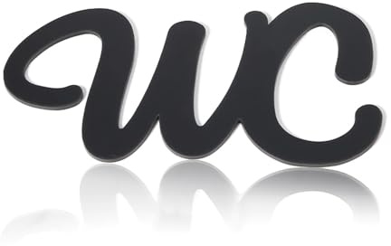 SHENGYIG Tridimensionale Targa Autoadesiva per WC, 23 x 12,5 cm Targhetta WC Porta, Acrilico Targhetta in 3D per WC, Nero Cartello WC, per Decorazione Toilette Centro Commerciale