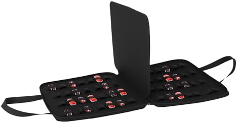 VAVPUP Bolsa de almacenamiento para coches de juguete, 37 x 3 x 31 cm, organizador portátil de fieltro para hasta 56 coches de juguete, elegante bolsa de almacenamiento con asa para regalos infantiles