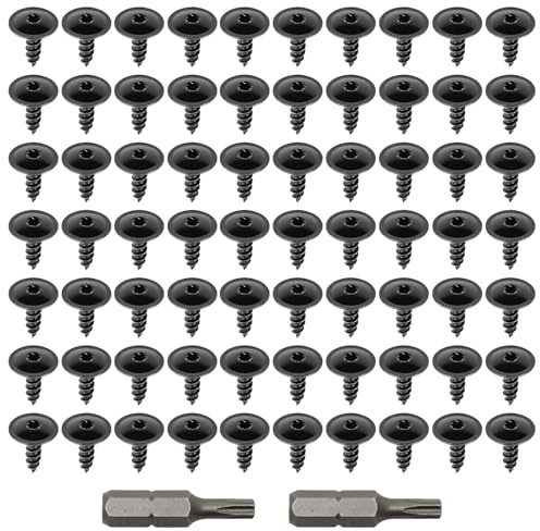 70 Pcs Wheel Arch Liner Screws, Self Tapping Screw Auto Car Body, Car Fender Liner Torx Screw, Screw Bolt Retainer, Splash Guard Screws with Bits for Vehicle Maintenance Repair