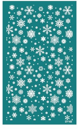 Siebdruck-Schablonen mit Weihnachtsmotiven, Hirschbaum-Transfer-Schablonen, wiederverwendbar, Siebdruck für Ohrringe, Schneeflocken, Ohrringe, Seide, Weihnachtsthema, Netz-Transfers