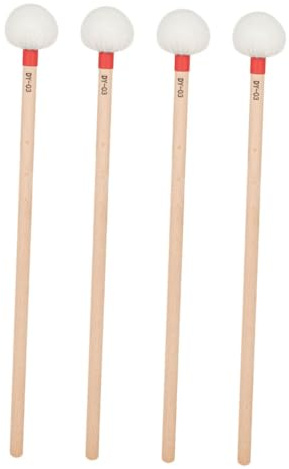 Parliky 4 Stück Trommelschlägel mit Filzkopf und Holzgriff Weiche Paukenschlägel für Symphonische Orchester und Schulbands Gleichmäßiges Schlaggefühl und Klarer Klang