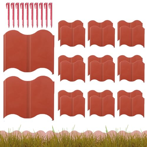 Borde para Parterres de Flores | Juego de 20 Paneles Decorativos de Valla para Jardín,Cerca Desmontable para Parterres, Césped y Caminos de Jardín en Patio y Entrada