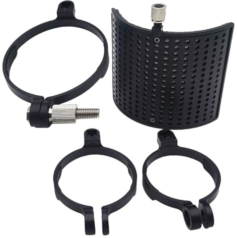 Supvox Mikrofon Windschutz Mit Clip U-förmiger Windschutzschild Für Aufnahmemikrofone Schwarzer Isolationsschild Zur Geräuschreduzierung Kompatibel Mit Mikrofonständern Für Studio Und Streaming