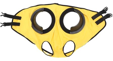 Fockety Augenschutz für Pferde, hochelastische, atmungsaktive Pferdeabdeckung, professionelle Rennausrüstung zum Schutz vor Sand, rutschfeste Pferdemaske für Reitgeschirrzubehör (Yellow)
