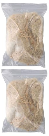 MeevrgR Confezione da 2 materiali per nidificazione per uccelli selvatici e animali domestici, in iuta, seta, cotone, paglia di agave e sisal, biancheria da letto per pappagalli, pappagalli