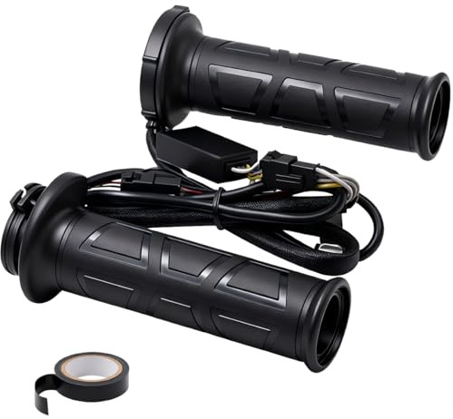 BOLOJAU Poignées chauffantes pour moto poignées chauffantes électriques universelles 12 V 7/8 pouces pour Harley pour Honda pour Kawasaki pour Yamaha scooter cyclomoteur VTT guidon de 22 mm