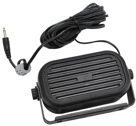 Yosoo SP-35L Altoparlante Esterno Auto da 3,5 Mm, Mini Altoparlante Esterno con Suono Nitido e Cavo Lungo per CB Radioamatori Scanner Ricetrasmettitori Mobili IC-2730