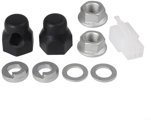 Rehoetom E-For Fahrrad-Nabenmotor-Achsen-Set mit Kontermutter, Sicherungsscheibe und Mutterabdeckung für 12 mm/14 mm Steckachsen, kompatibel mit elektrischen Hinter- und Vorderachsen (12 mm vorne)