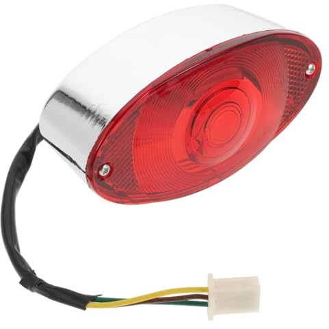 Garneck Feu Arrière Moto Plastique Œil de Chat Vintage Lumière Frein et Position Compatible Remplacement Rapide pour Éclairage Plaque Immatriculation Moto