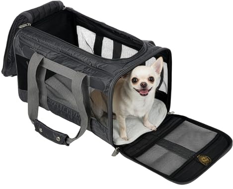 Sherpa Original Deluxe Transportbox für Haustiere, von Fluggesellschaften zugelassen und garantiert an Bord, Anthrazit, Größe M