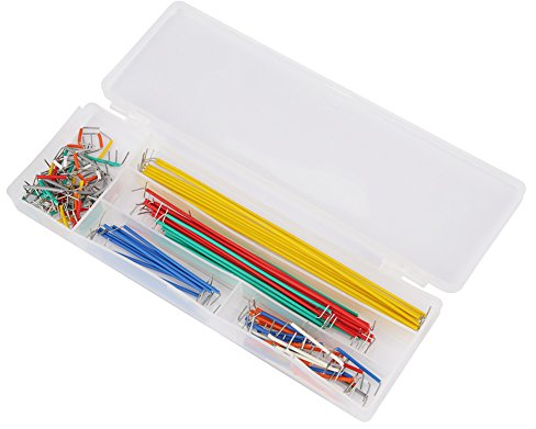 Akozon Breadboard Jumperkabel, 140 stücke U Form Solderless Breadboard Jumper Kabel Draht Kit Box für DIY Schild