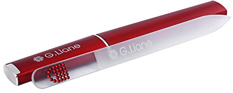 Glasnagelfeile Mit Swarovski Kristallen – G.Liane Professionelle Kristall Glasfeile – Nagelfeile Mit Etui – Maniküre Pediküre Nagelpflege Geschenkset Für Frauen Männer -Design (Red Handbag)
