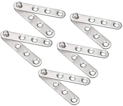 sourcing map 5 Sets Stainless Steel 360 Degree Rotating Door Pivot Hinge 60mm x 11mm