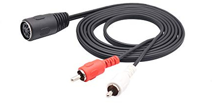zdyCGTime RCA to Din Extension Cable, 1.5M, Audio Cable, Compatible with Quad, Bang & Olufsen, Naim, European type stereo equipment with Din 7 Connection