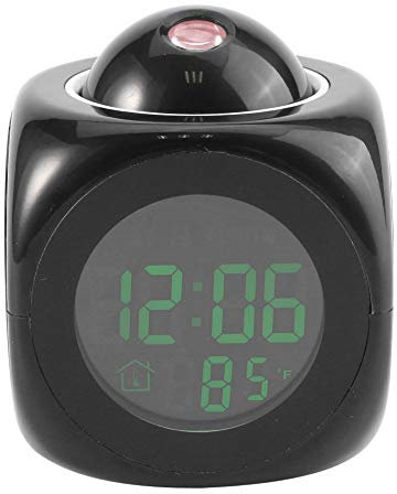 Reloj de proyección LED - LCD digital multifunción Proyección de pared Pantalla de temperatura de voz que habla Reloj despertador LED