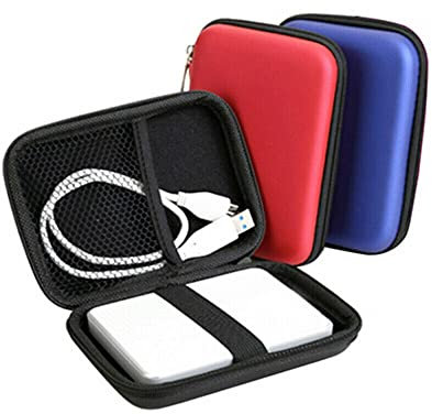 Szaerfa 2.5 Pouces étui de Protection Compact en EVA Pochette pour USB Disque Dur Portable Externe Poche étui de Transport résistant aux Courts-Circuits Carte mémoire HDD Disque Dur (Bleu)