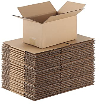 CRUGLA Cajas de cartón corrugado para envíos de 7 x 5 x 4 pulgadas, cajas de envío Kraft de 25 unidades