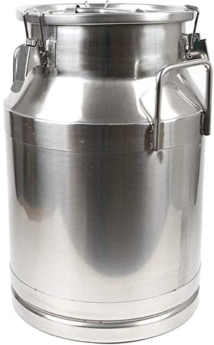Adima 304 Edelstahl Milchtransportdosen Mit Starkem Silikonversiegeltem Deckel, Schwerlast Milchkanne Milcheimer Weinkübel Flasche Ölfass Teedose Luftdichter Tank,50L